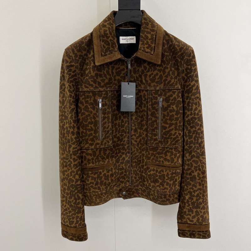 Saint Laurent Leopard Suede Jacket - 1