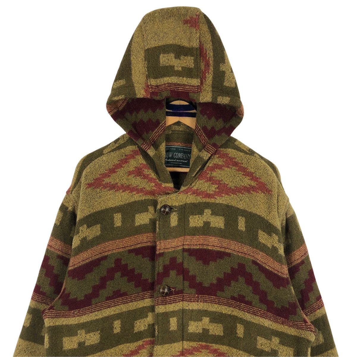 Vintage MUW Company Aztec Navajo Wool Jacket Hoodie - 5