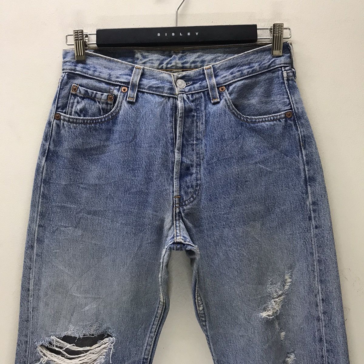 Vintage 80s Levis 501 Distressed Denim Cobain style - 3