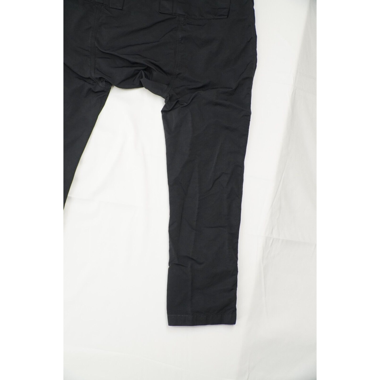 Black Lounge Pants Elastic Drawstring Drop Crotch Large - 10