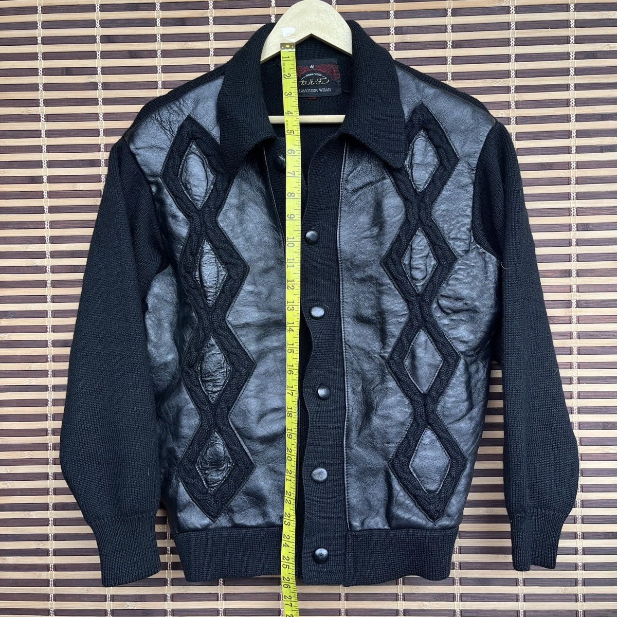 Vintage - Knitwear Leather Sweater Jacket Japan - 3