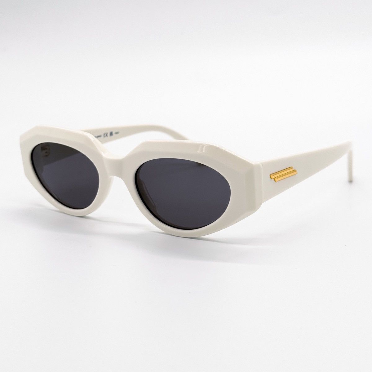 NEW BOTTEGA VENETA BV1031S 003 OVAL WHITE WOMEN SUNGLASSES - 3