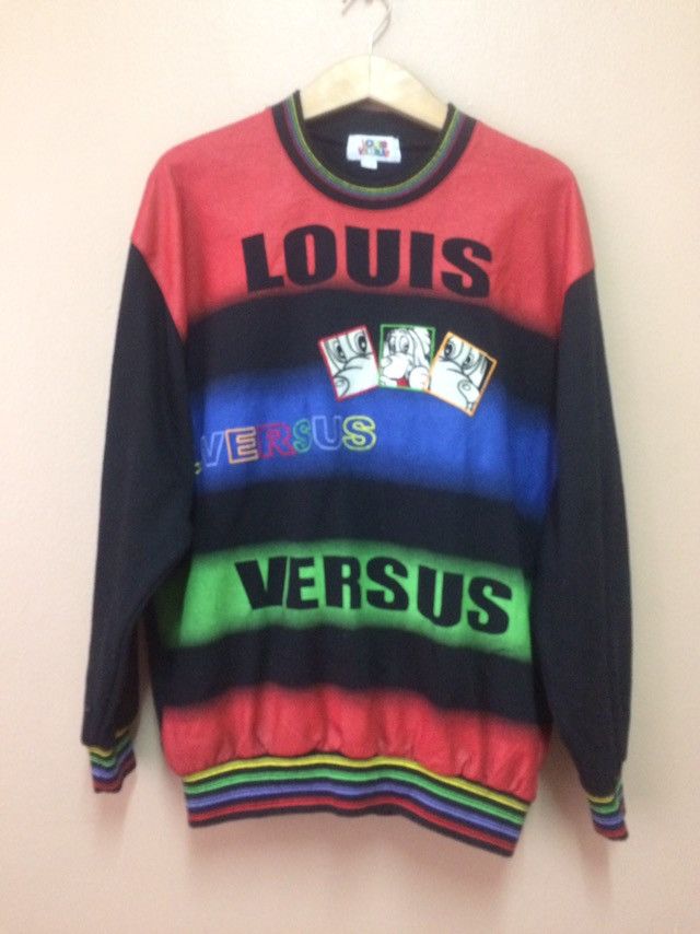 90s Designer Loius Versus multicolour Sweatshirt spell out - 2