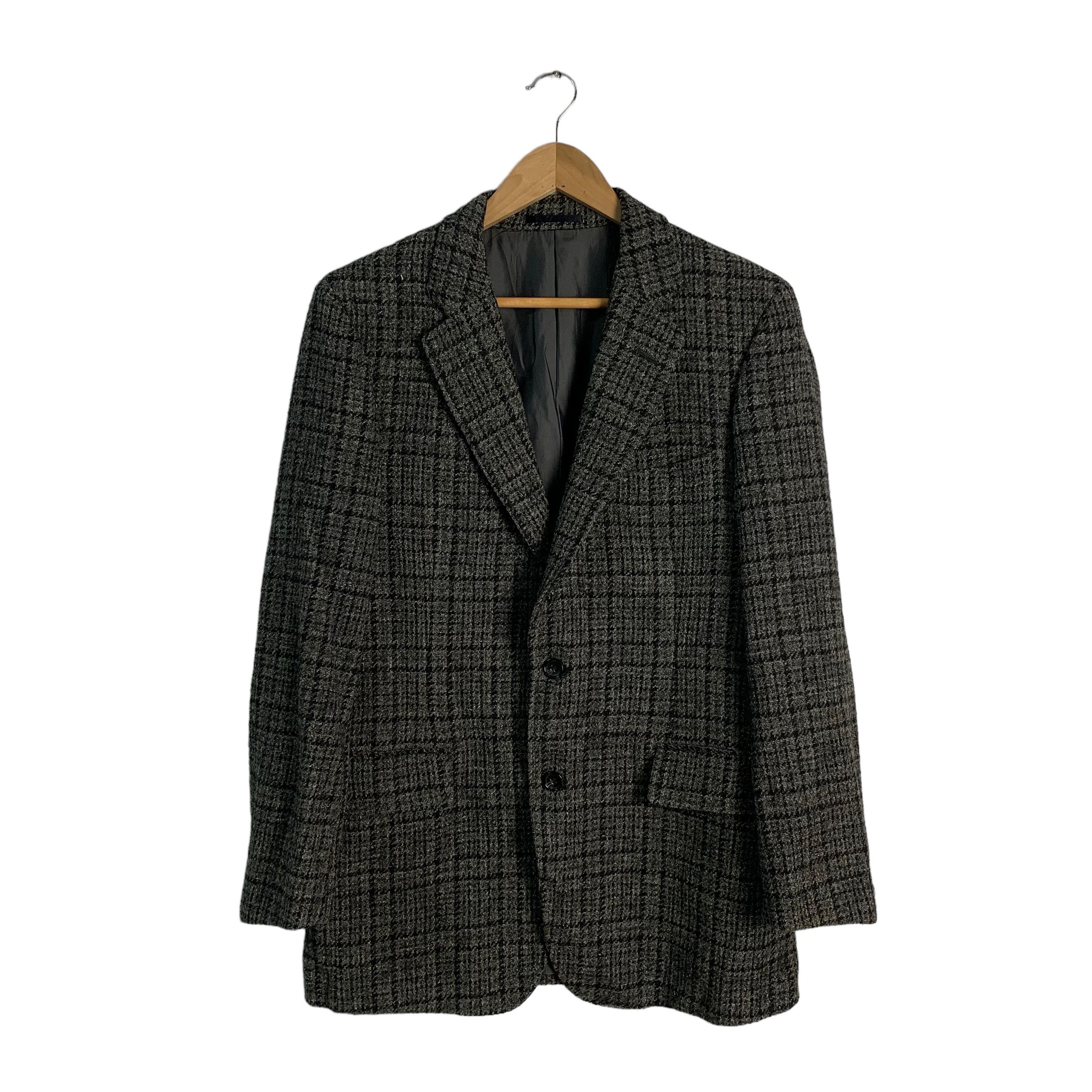 Burberrys x Harris Tweed Checkered Wool Blazer Jacket - 1