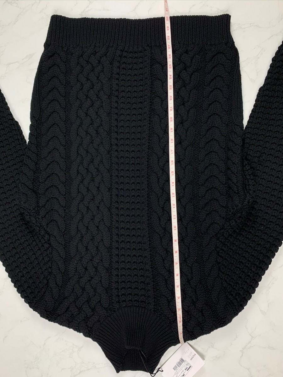 Balmain Black Wool Cable Knit Turtleneck - 2