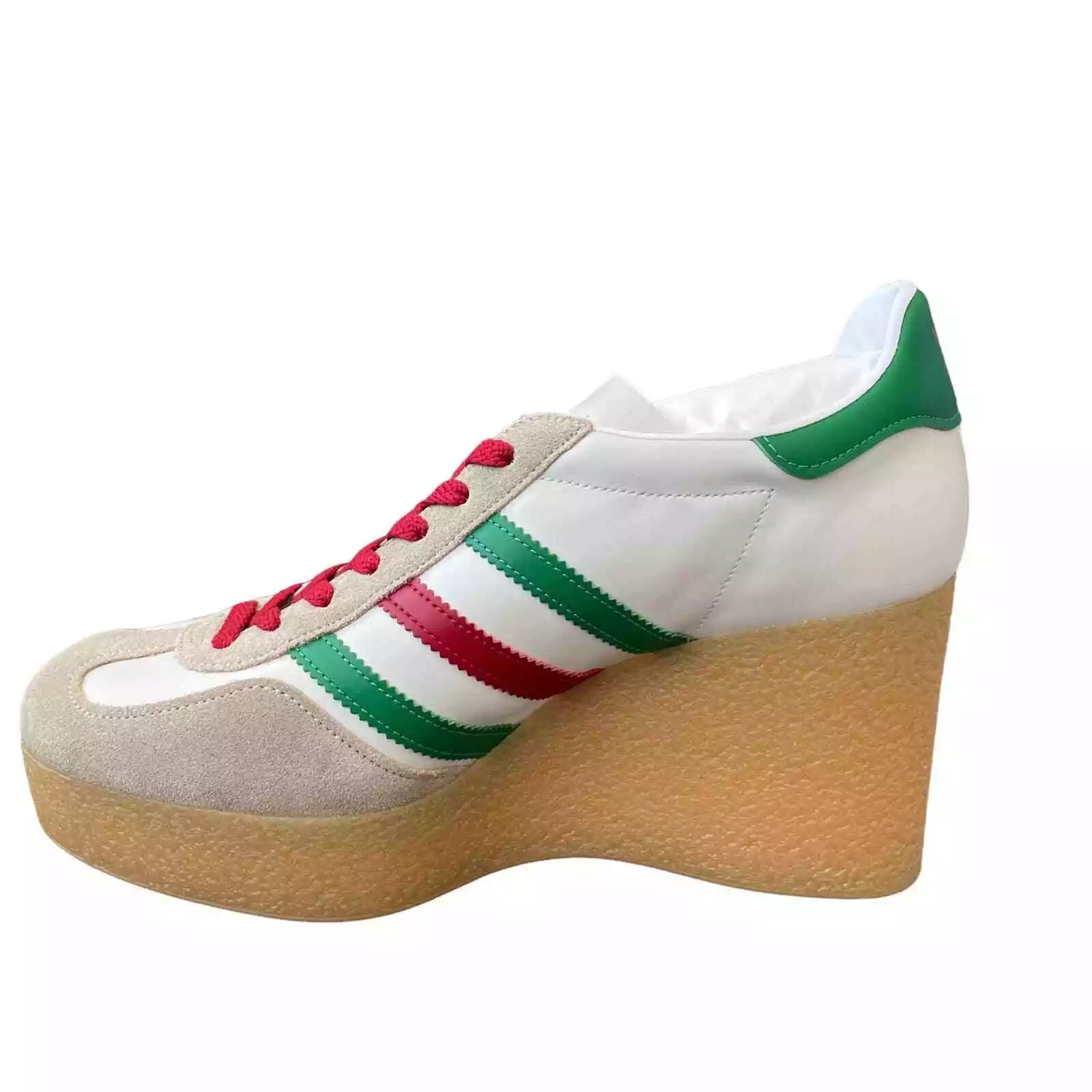 Adidas x Gucci Wedge Gazelle Platform Sneakers in White Leather IT 41| US 11 - 2