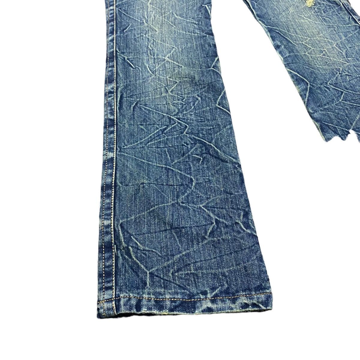 Distressed Denim - BEACH SOUND Gold Stitch Denim Flare Jeans - 8