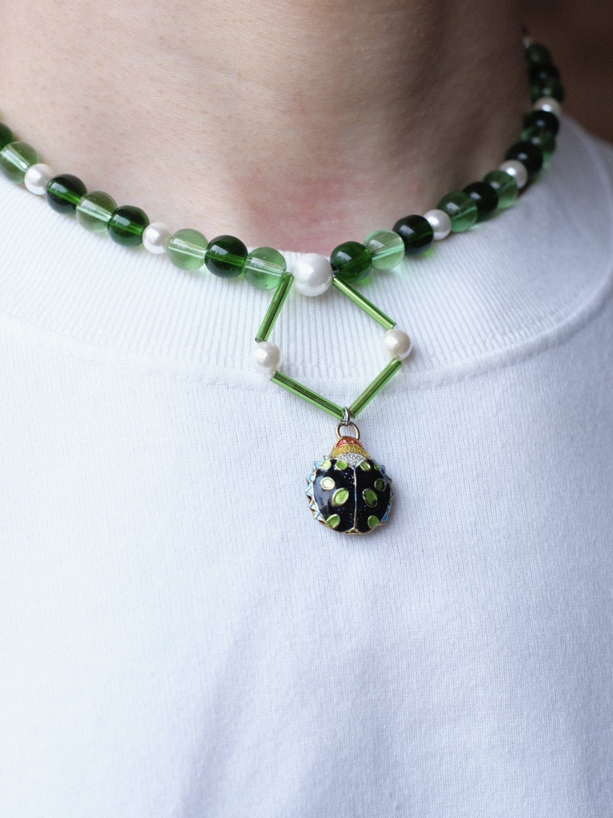 Japanese Brand - Green Handmade Beaded Necklaces - 3