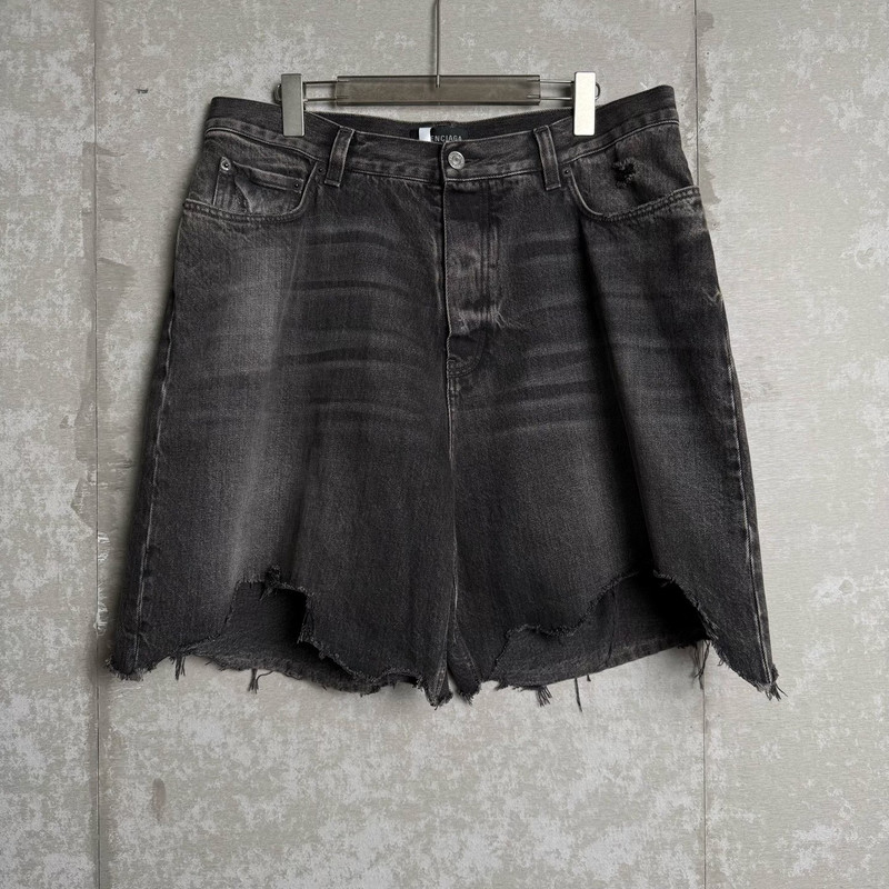 Balenciaga Distressed Denim Shorts - 1