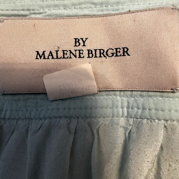 By Malene Birger Liselotte Skirt Cotton Embroidered Tassel Hem Pleated Blue 8 L - 2