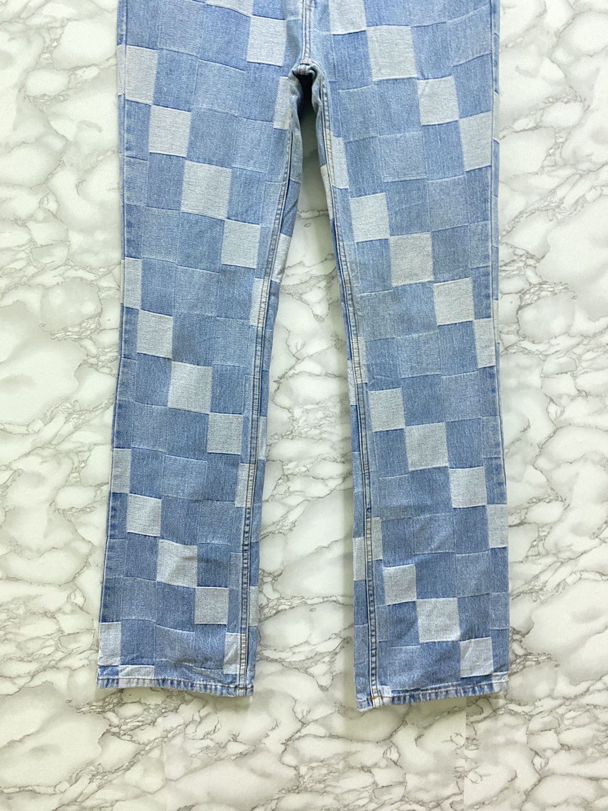 Designer - FAMOUS CREST JEANS CHECKED DENIM PANTS - 6