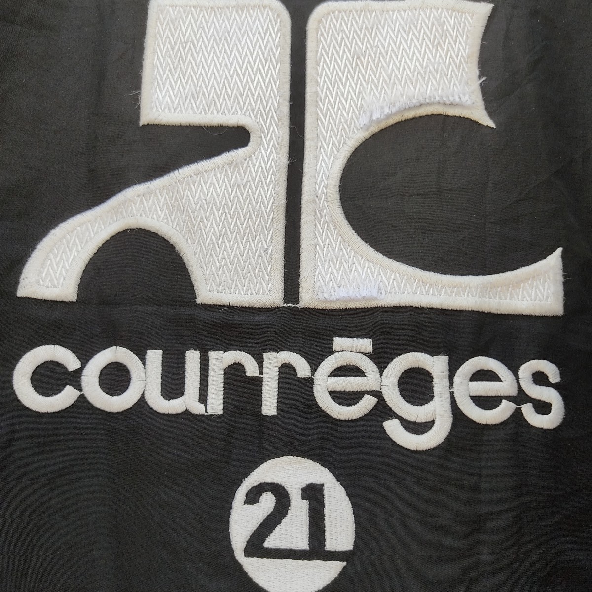 Andre Courreges - Vintage Courreges Homme Big Logo Black Winbreaker Jacket - 8