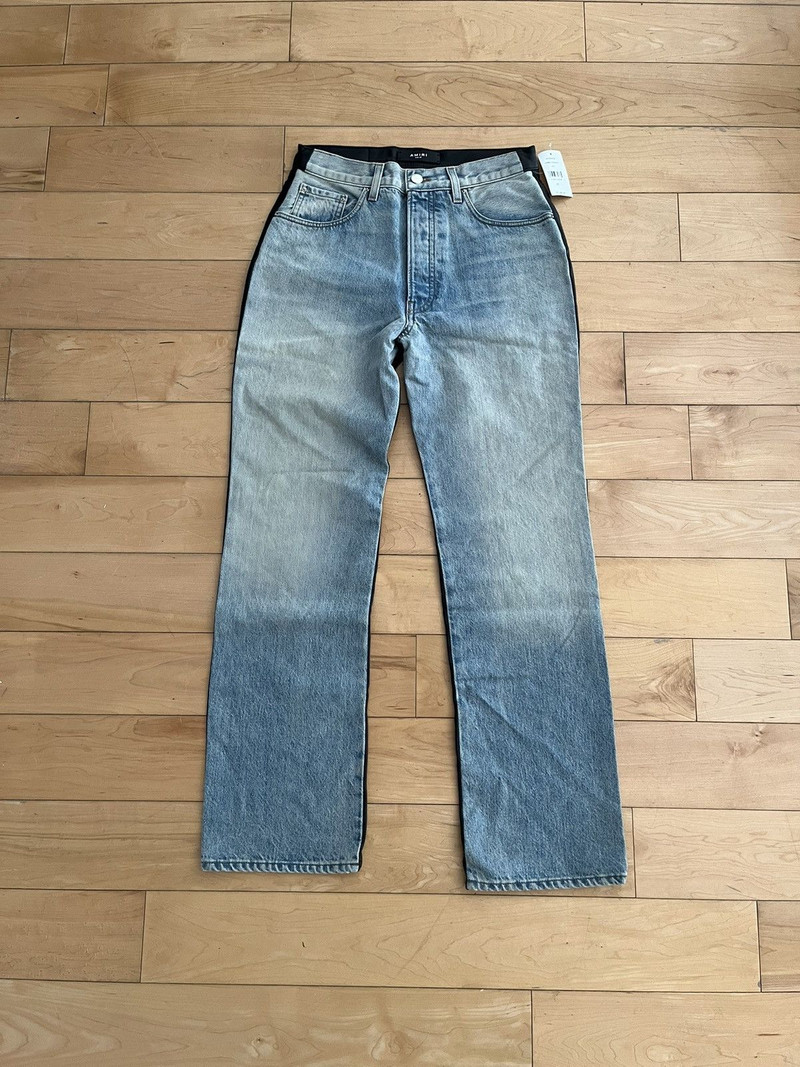 NWT - Amiri Leather and Denim Jeans - 1