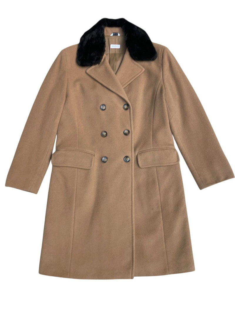 Max Mara Camel Fur Collar Coat – Italian Luxury Outerwear - 1