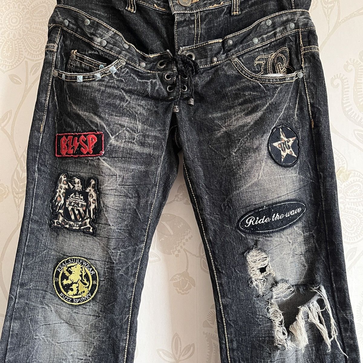 Buzz Rickson's - Rare Distressed Undercover Double Waist Buzz Spunky Jeans - 7