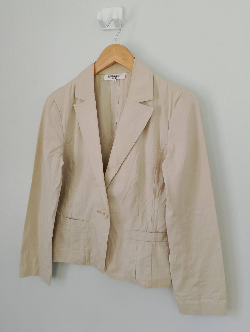 Archival Clothing - NATURAL BEAUTY BASIC Beige Single Breasted Suit Blazer - 4