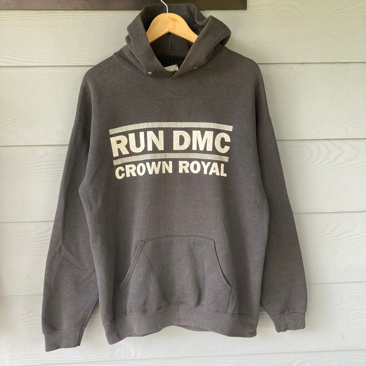 Vintage Run DMC Crown Royal Grey Hoodie Sweatshirt - 1