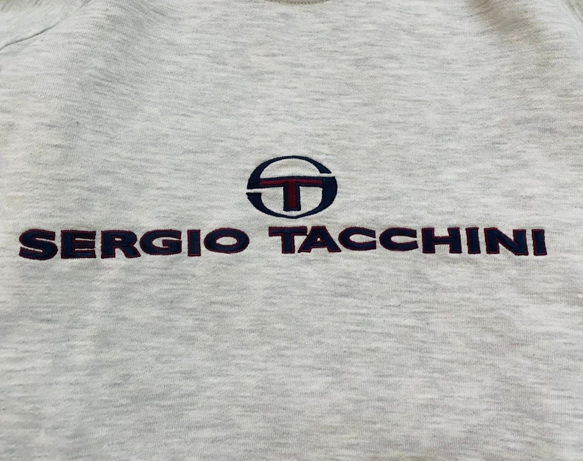 Sergio Tacchini Sweatshirt Big Logo Vintage Grey Italy - 3