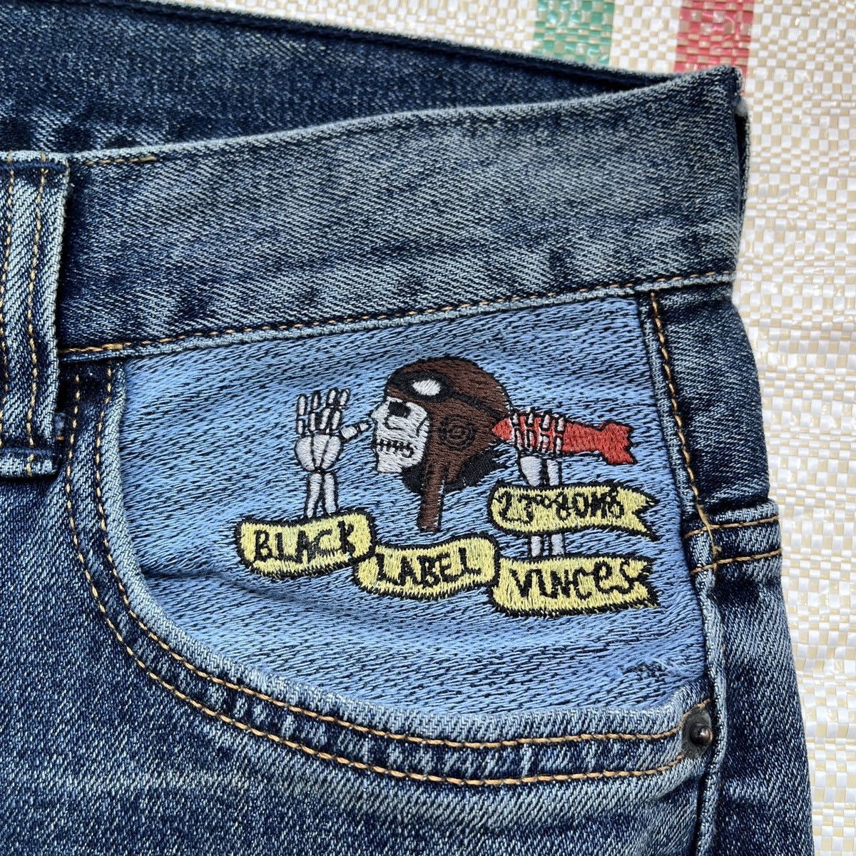 Distressed Denim - Ripped Black Label Denim Jeans With Patches At Pocket - 6