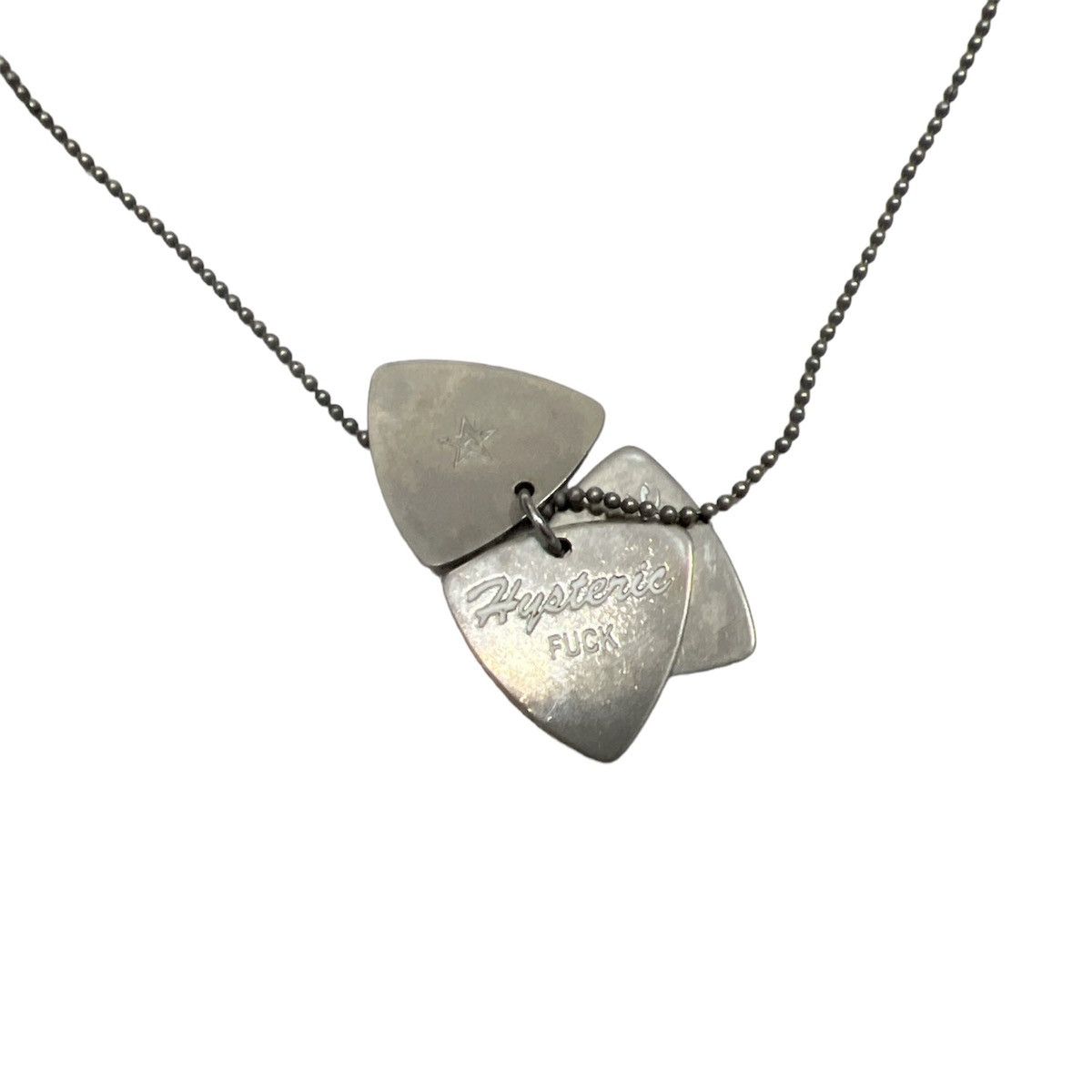 Hysteric Glamour silver guitar pick necklace - 4