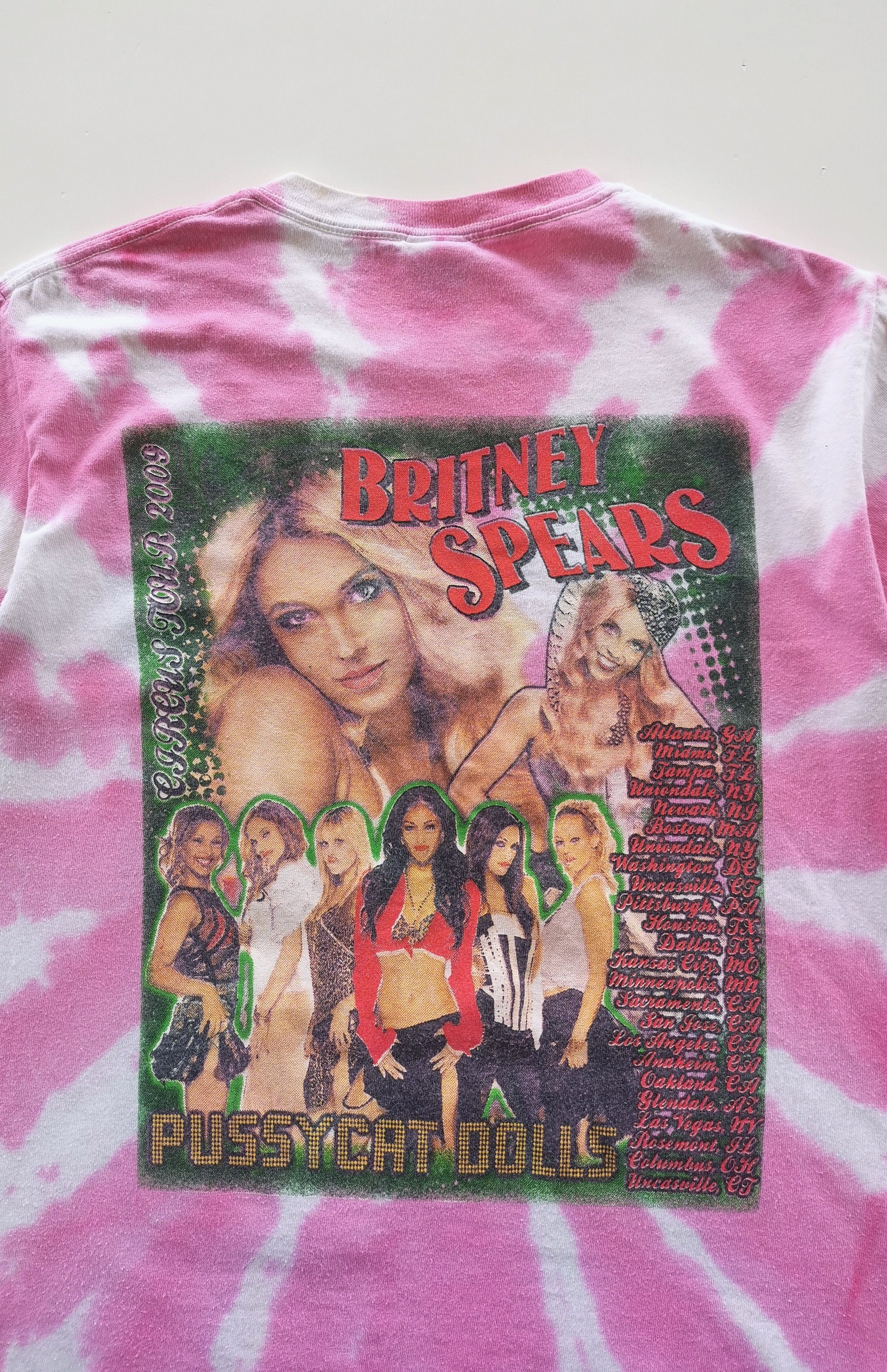 Vintage - Britney Spears Pussycat Dolls Circus Tour Shirt Tie Dye Pink - 4