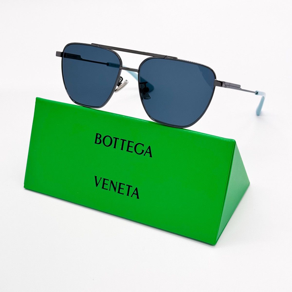 NEW BOTTEGA VENETA BV1236S 004 GREY METAL UNISEX SUNGLASSES - 1