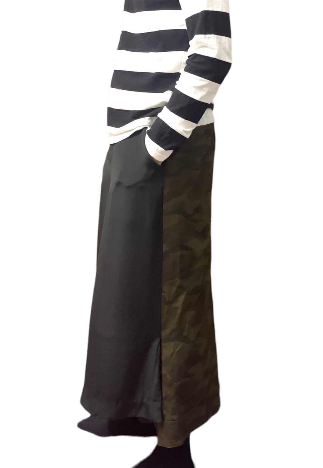 Yohji Yamamoto Signature Hakama Skirt Hybrid Silk Camo - 10