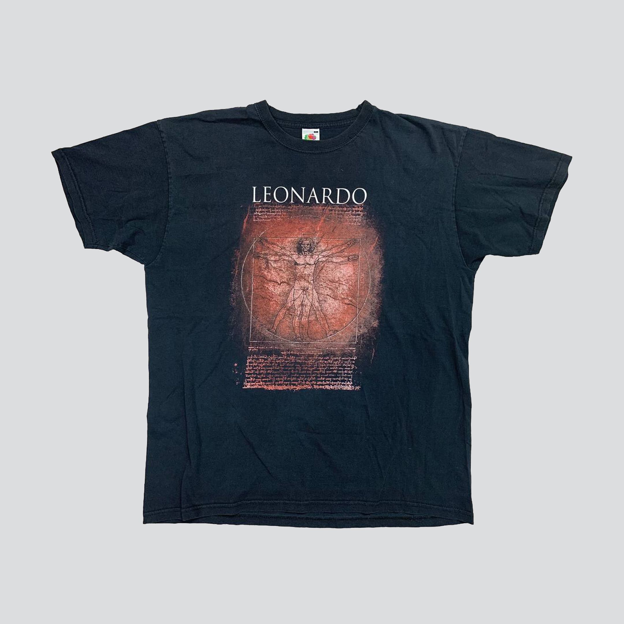 Vintage Leonardo Da Vinci T Shirt Size XL Homo Vitruvianus Shirt Men Shirt Women Shirt Black 90s Art Tee VTG Da Vinci Tee Y2K - 1
