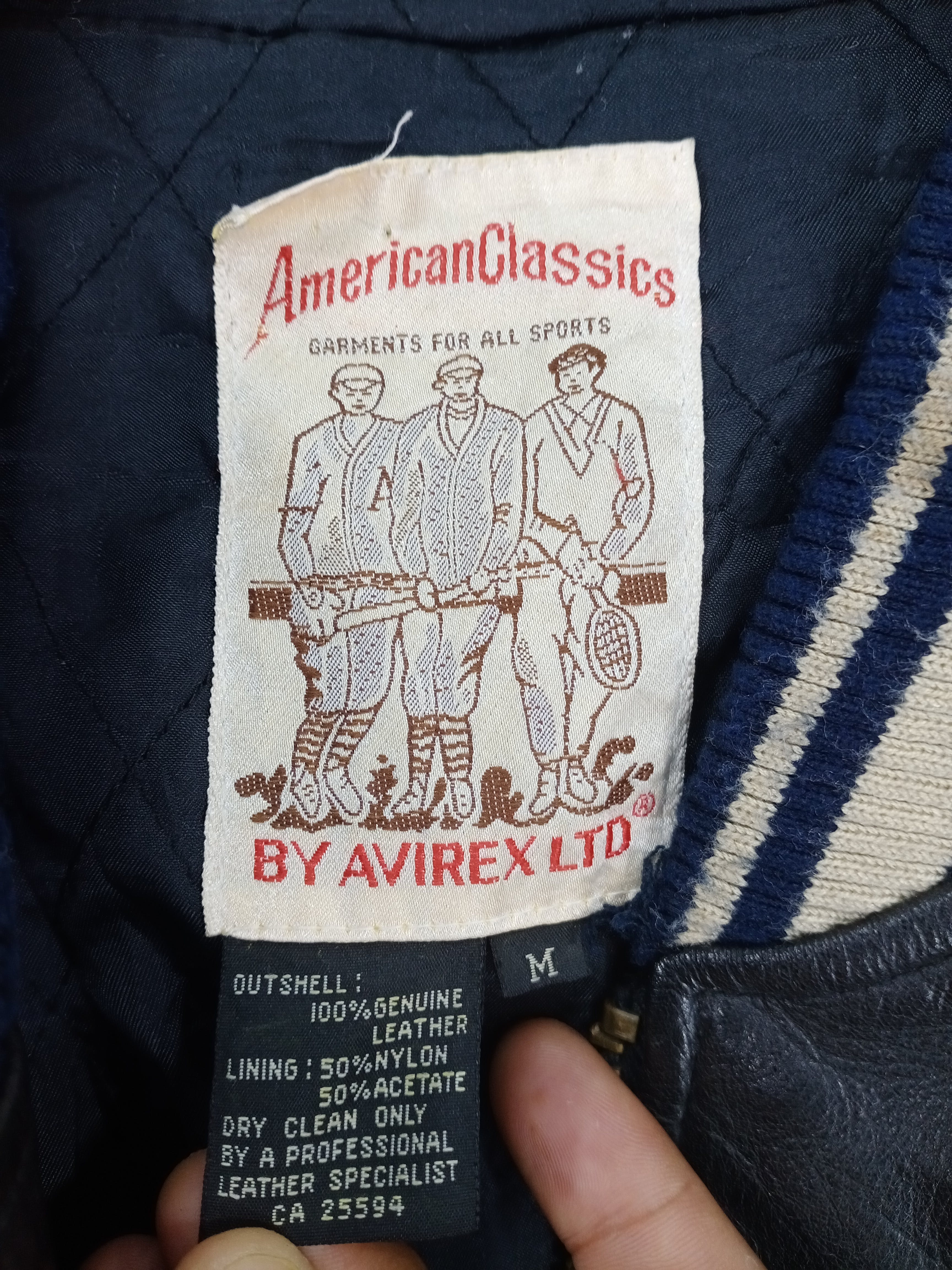 💥RARE💥Vintage Avirex Usa Spell Out Varsity Leather Jacket - 15