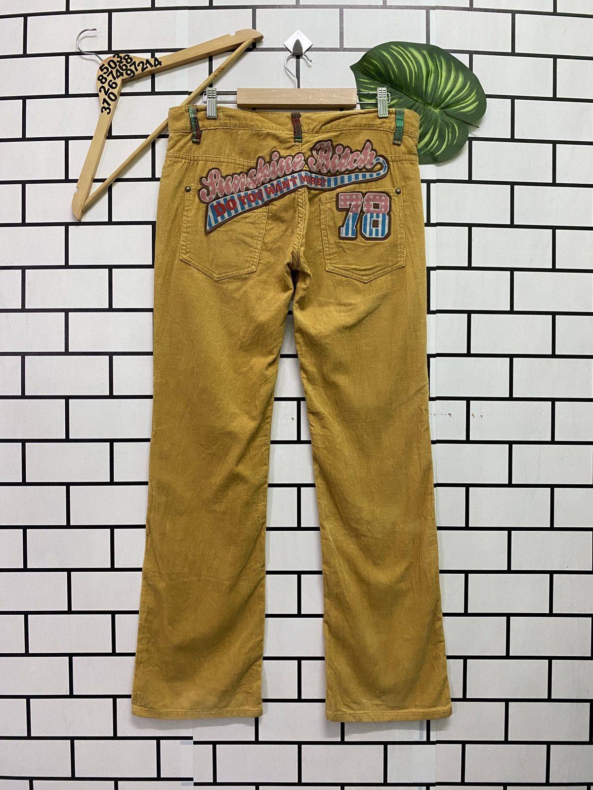 Designer - Japanese Brand Rollin Corduroy Low Rise Patches Pants - 2