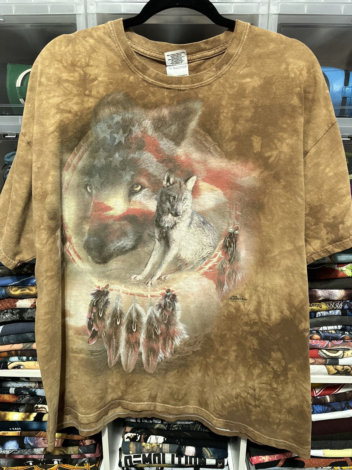 Vintage The Mountain Native American Wolf Nature T-Shirt XL - 1