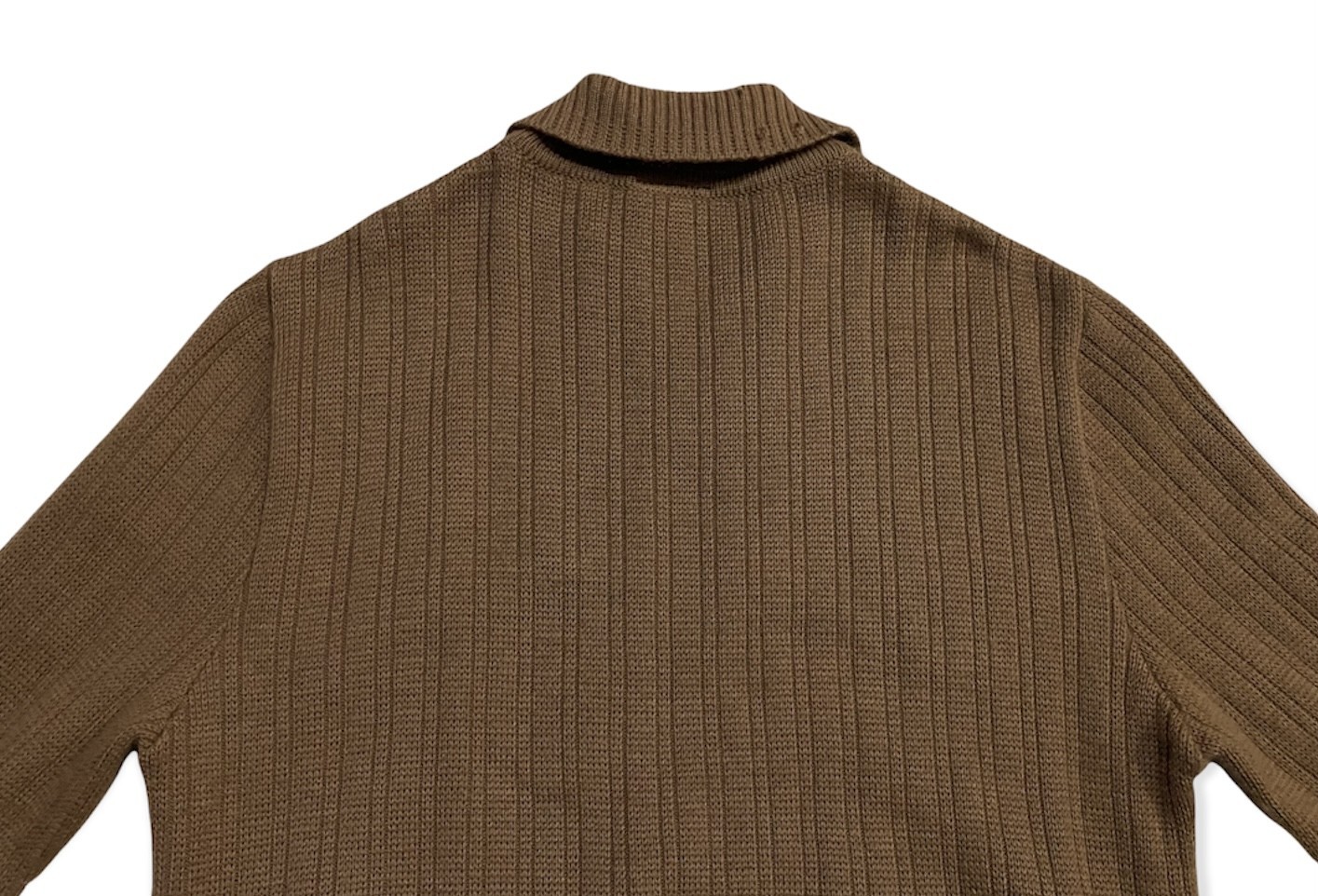 Coloured Cable Knit Sweater - Vintage St Michael Wool Cable Knit Sweater Suede Trimmer - 9