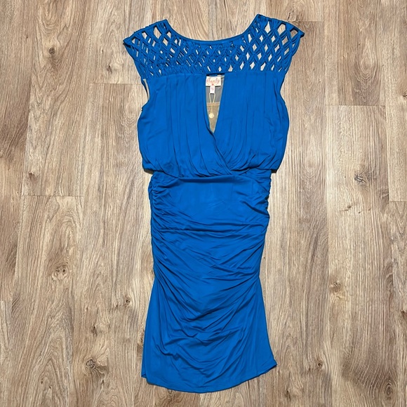 Plenty by Tracy Reese Macrame Surplice Dress in Ocean Blue - 1