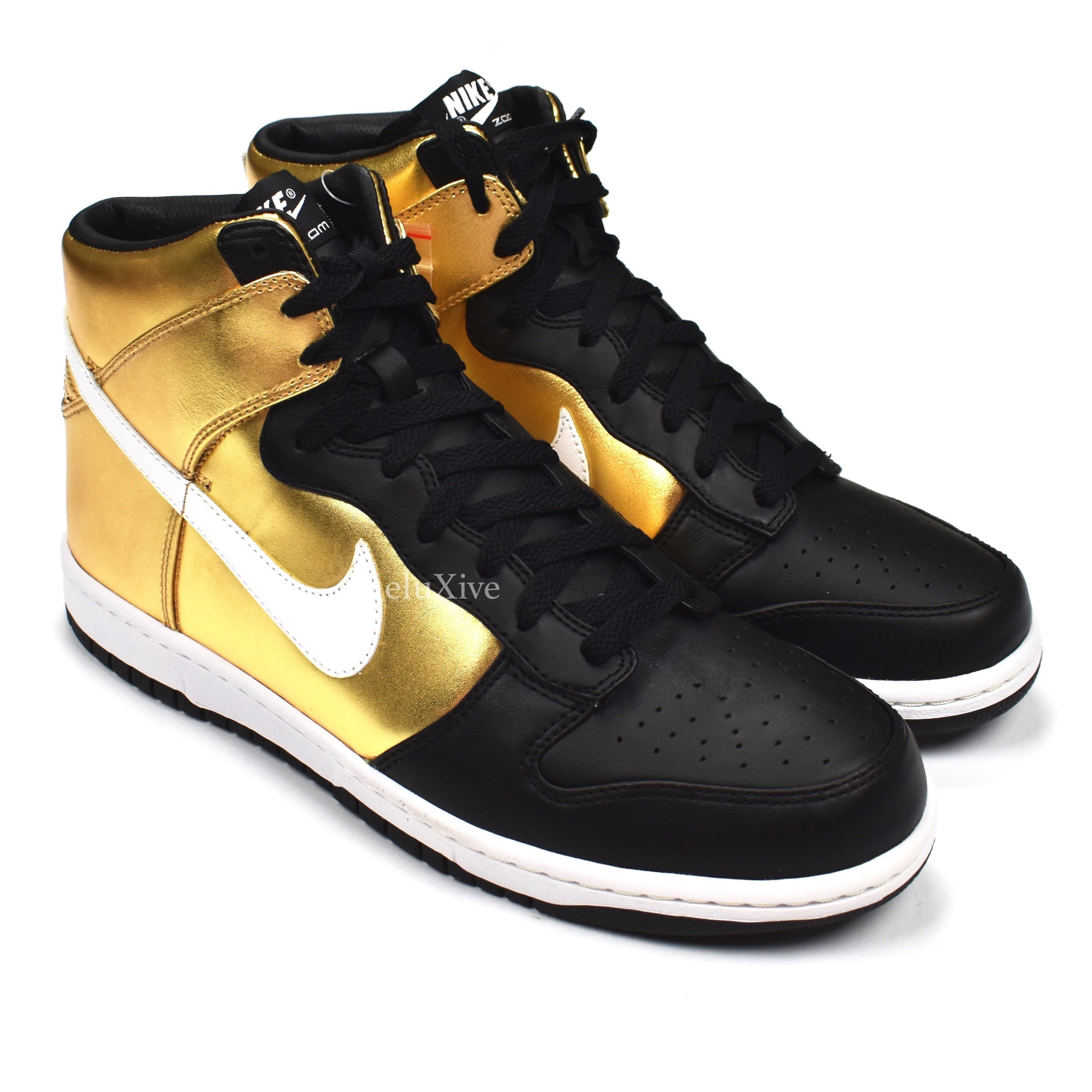 2008 Nike Dunk High Premium Metallic Gold Black DS - 1