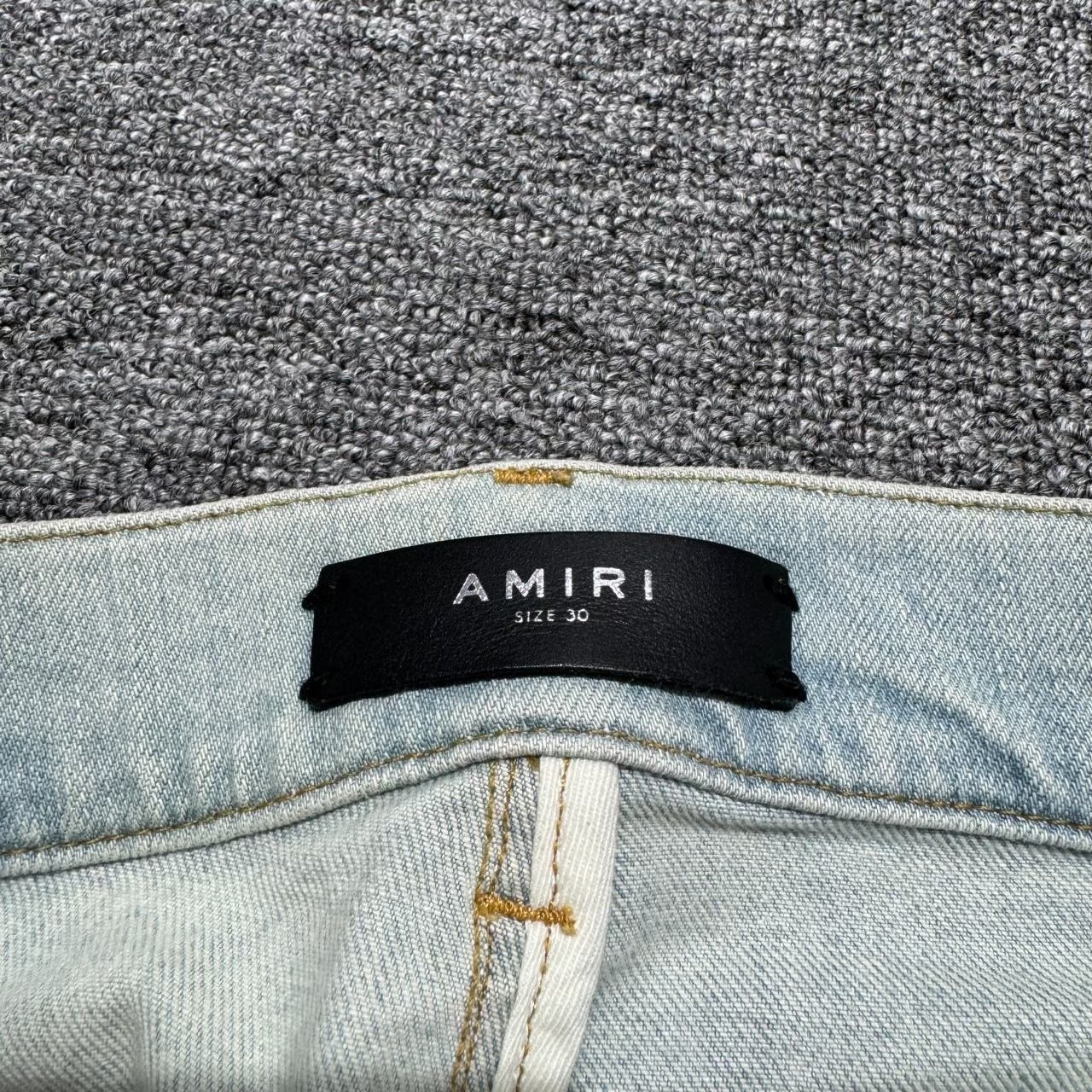 Amiri Blue Splatter Distressed Denim Jeans - 3
