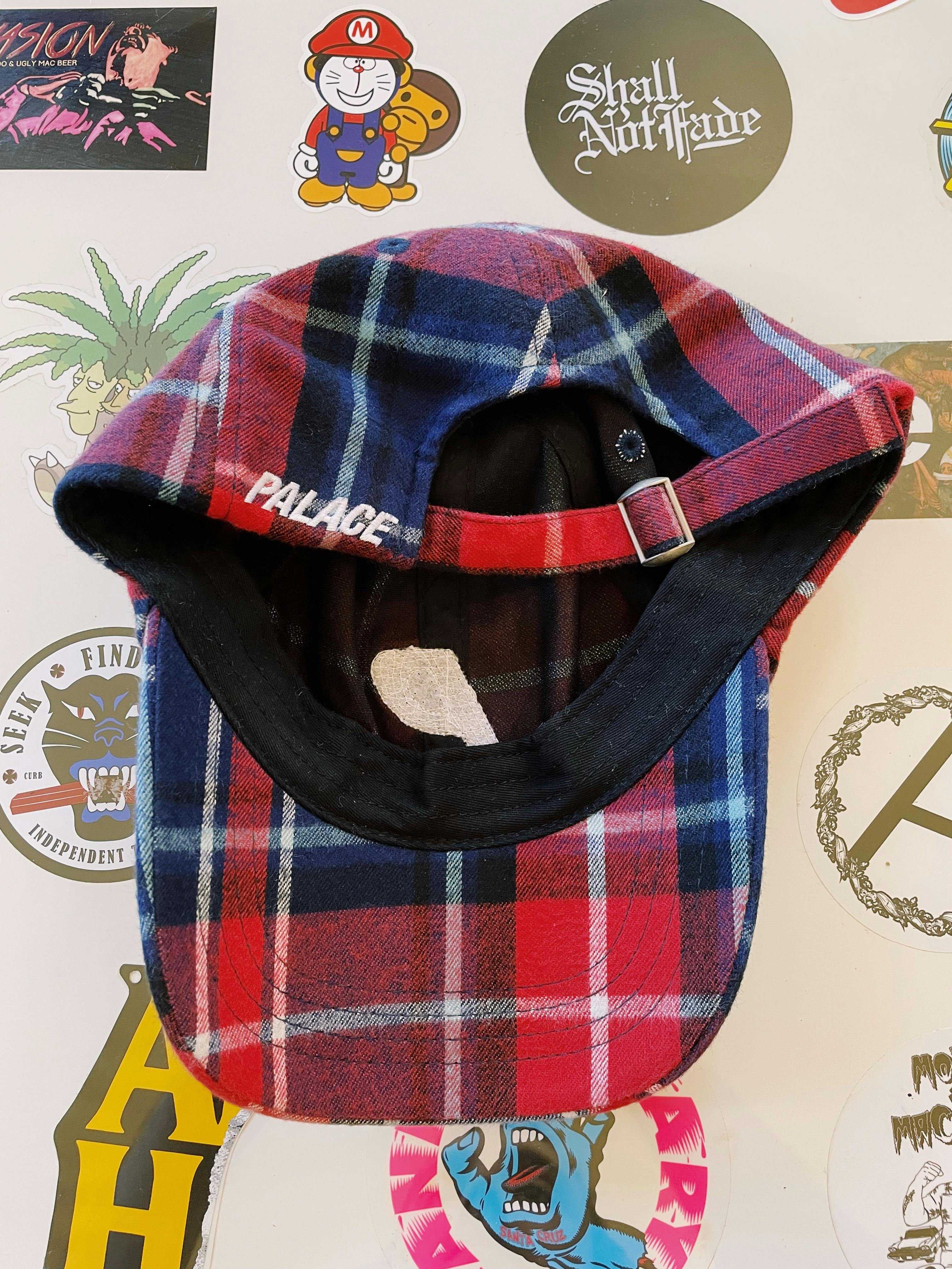 Palace P 6-Panel Flannel Cap Red / Blue - 4