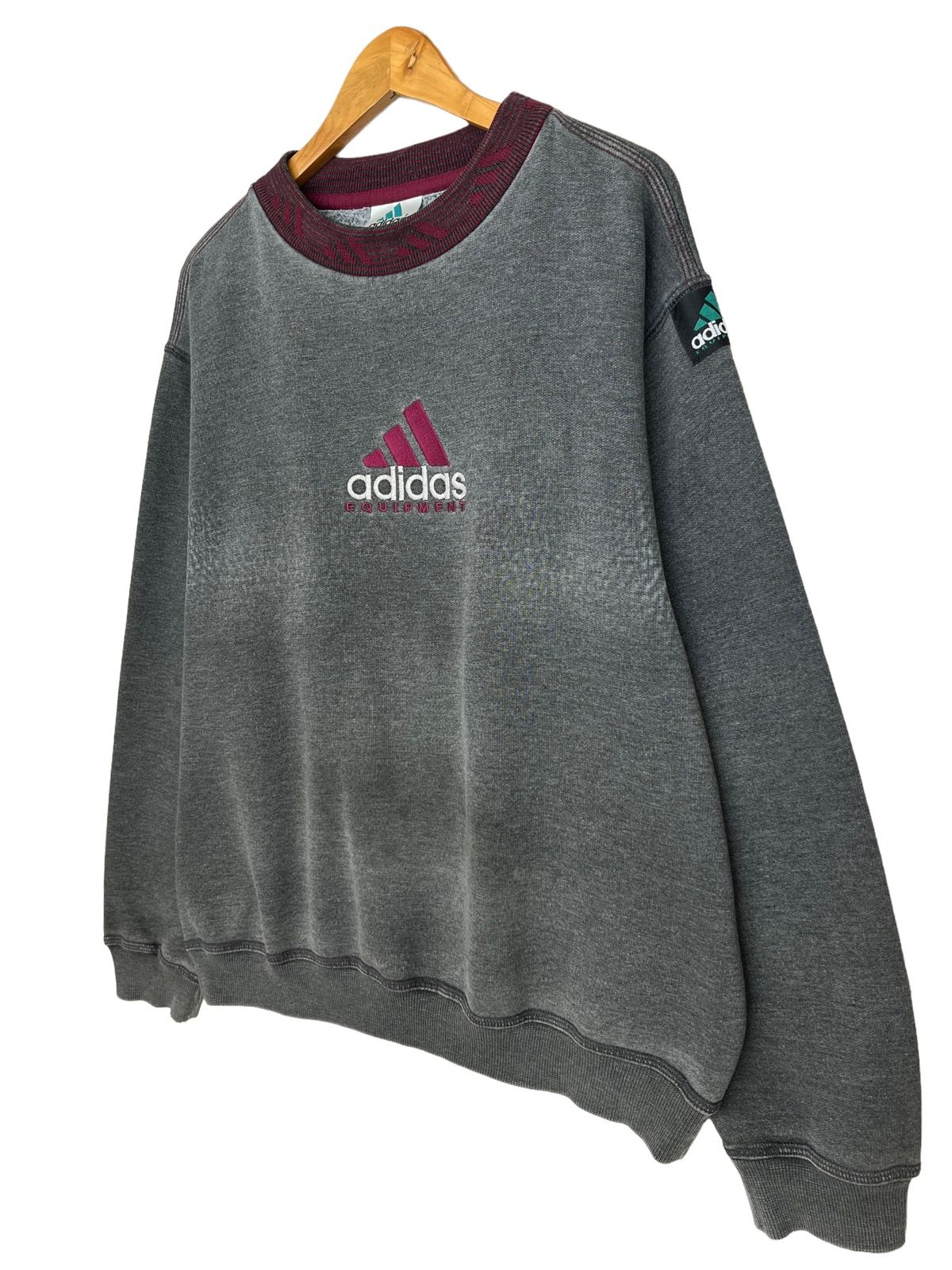 RARE‼️Vintage 90s Adidas Equipment Sweatshirt Grey Sweatshirt - 3