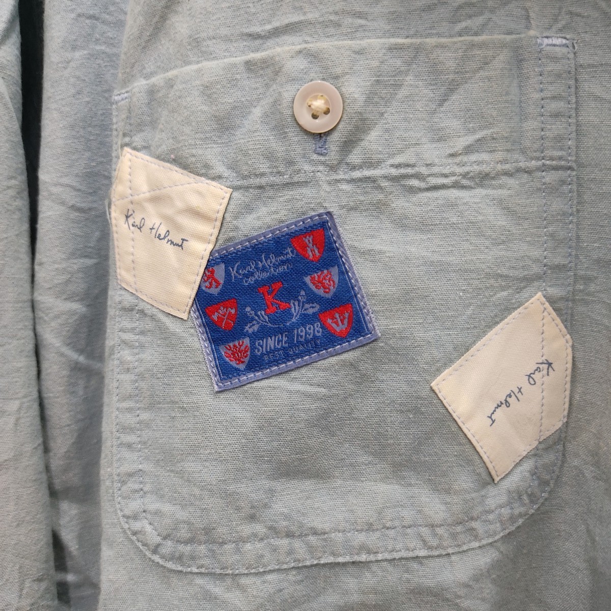 Karl Helmut - Vintage Karl Helmut Signature Patchwork Long Sleeve Shirt - 7