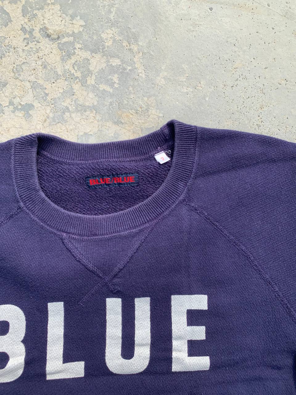 Vintage Blue Blue Japan Indigo Short Sleeve Sweatshirt - 7