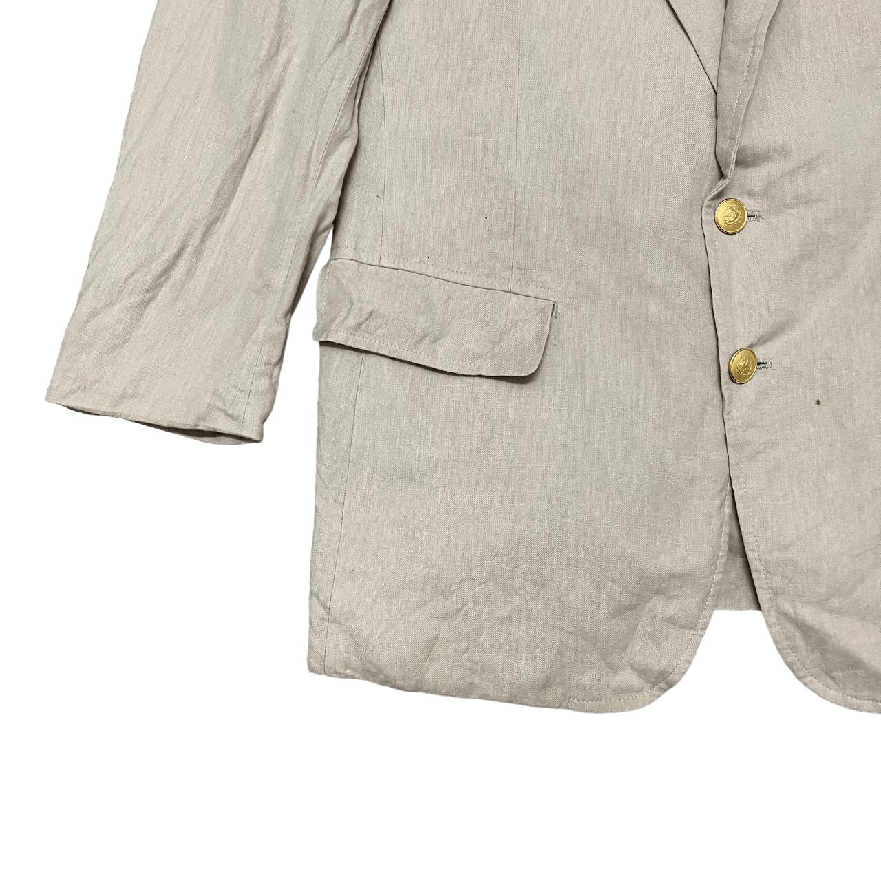 Vintage Chaps Ralph Lauren Gold Button Blazer Jacket - 3
