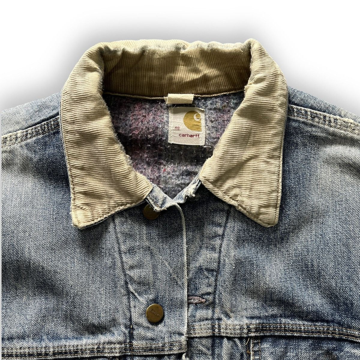 Vintage Carhartt Blanket Denim Jacket Jeans - 5