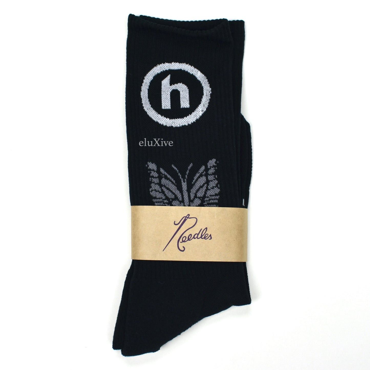 Hidden NY Needles Logo Knit Socks Black - 2