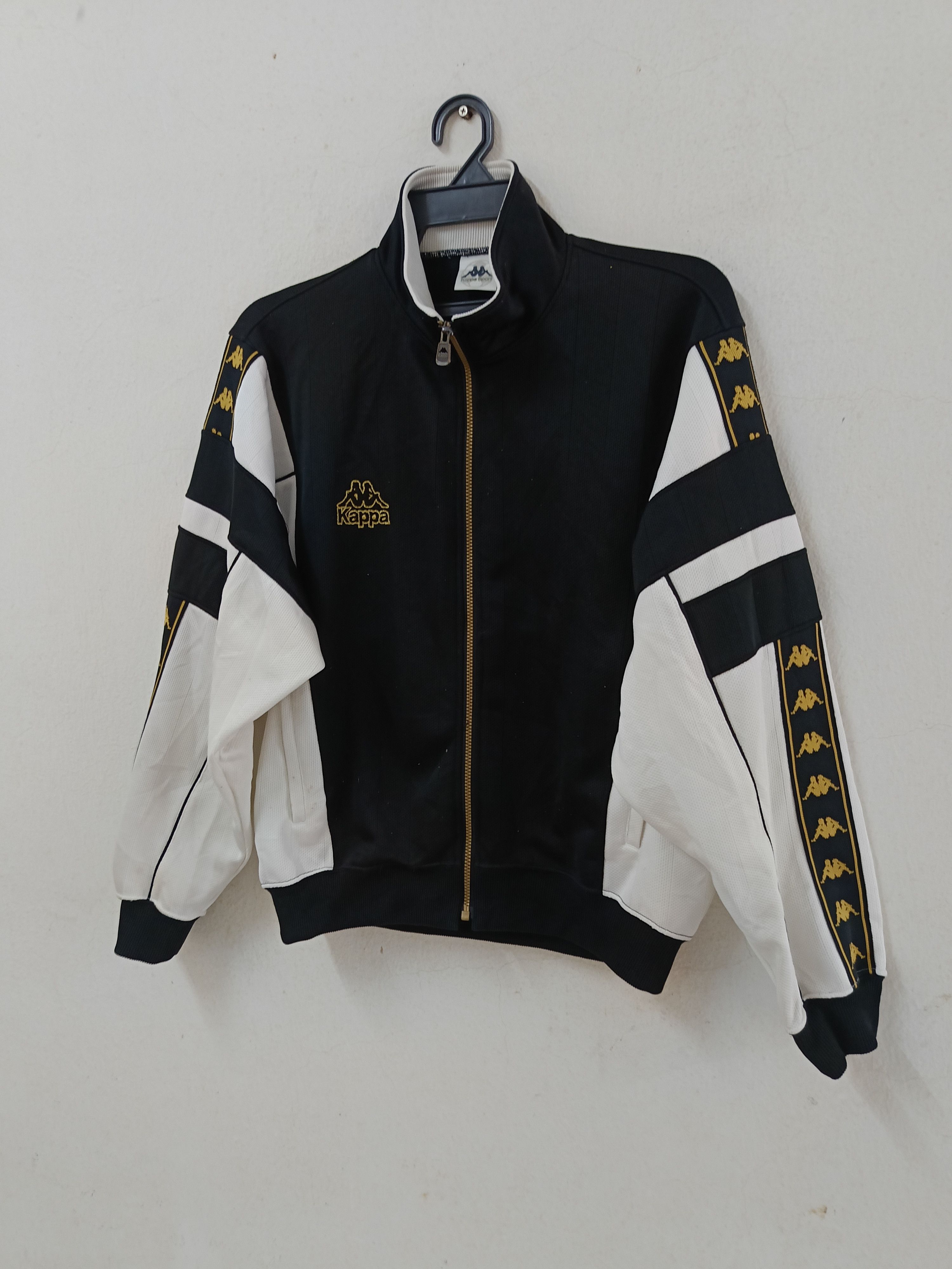 Vintage Kappa Track Jacket Black White Zip Up Windbreaker - 2