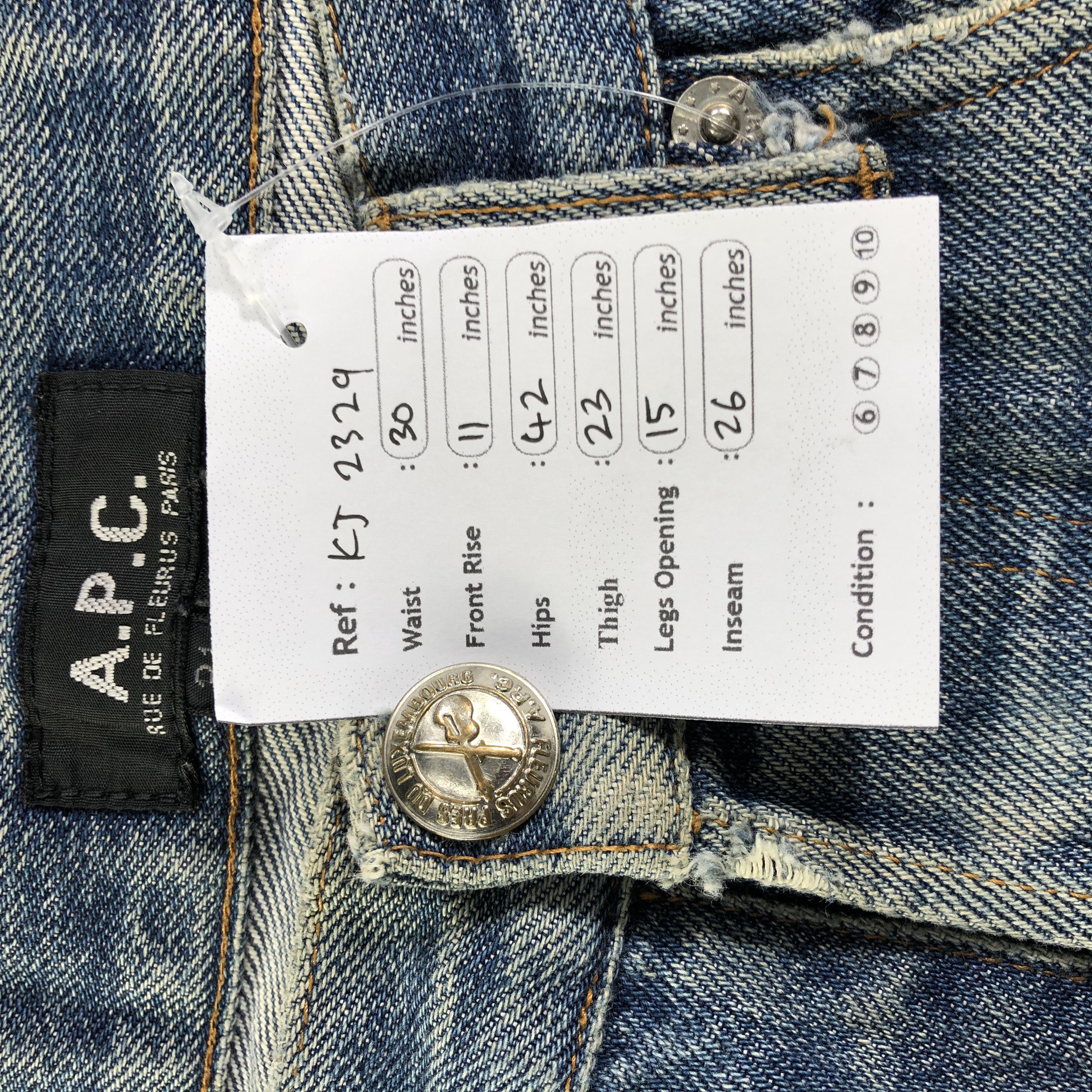 Vintage APC Selvedge Jeans Distressed Denim KJ2329 - 10