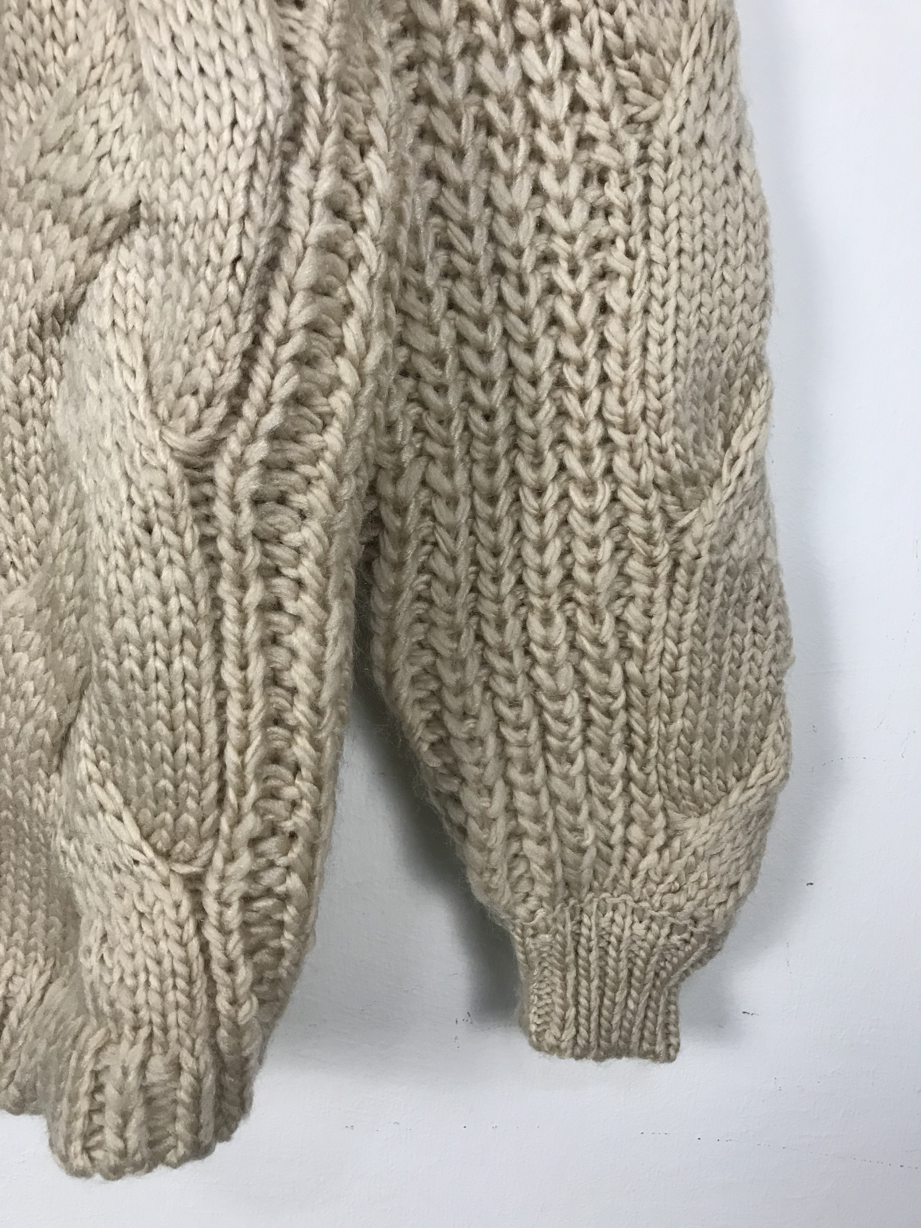 Coloured Cable Knit Sweater - Unbrand Giant Braid UnButton Cable Knit Cardigan #2834 - 6