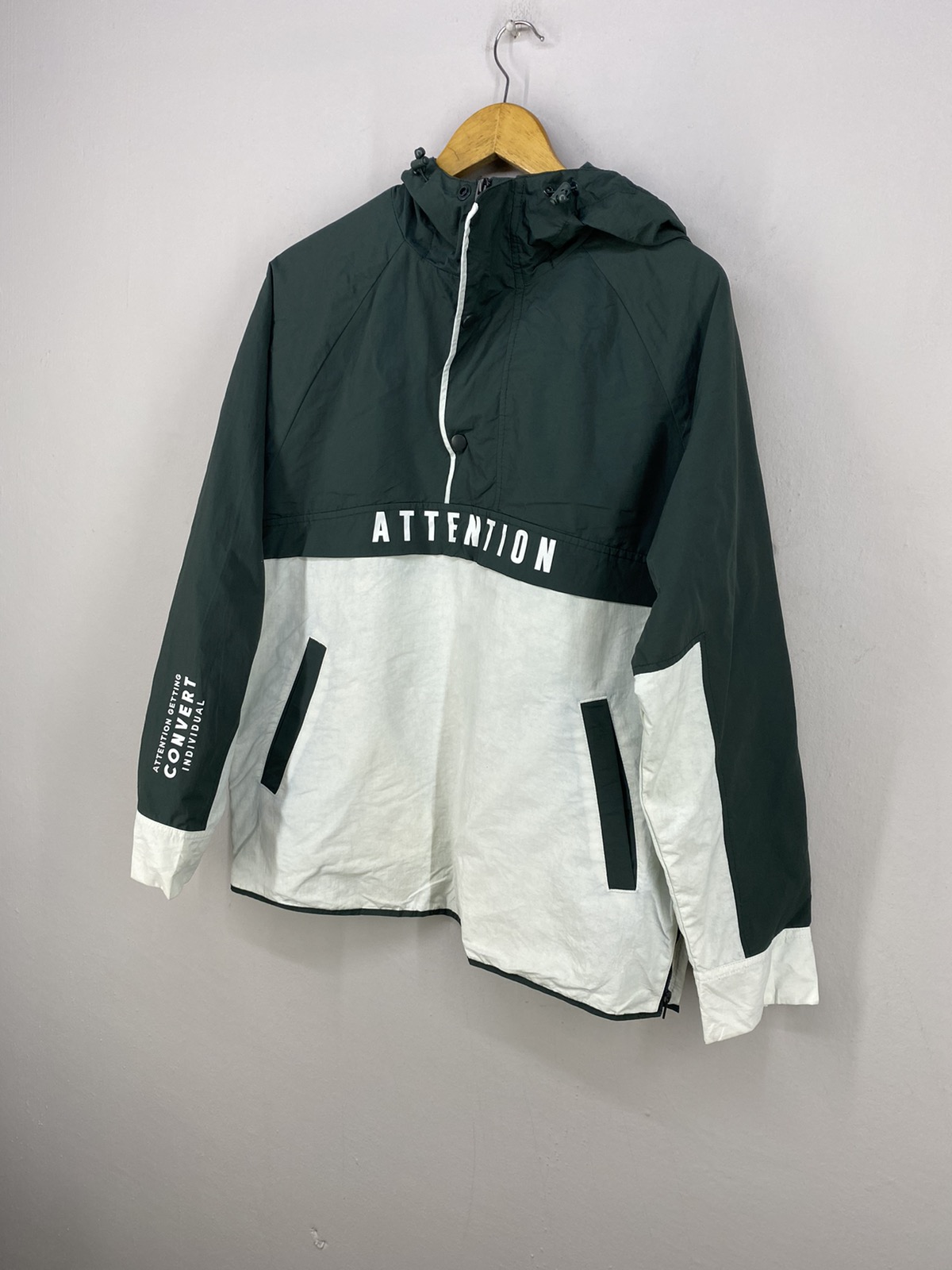 Japanese Brand - Ugiz Attention Spell Out Pullover Jacket