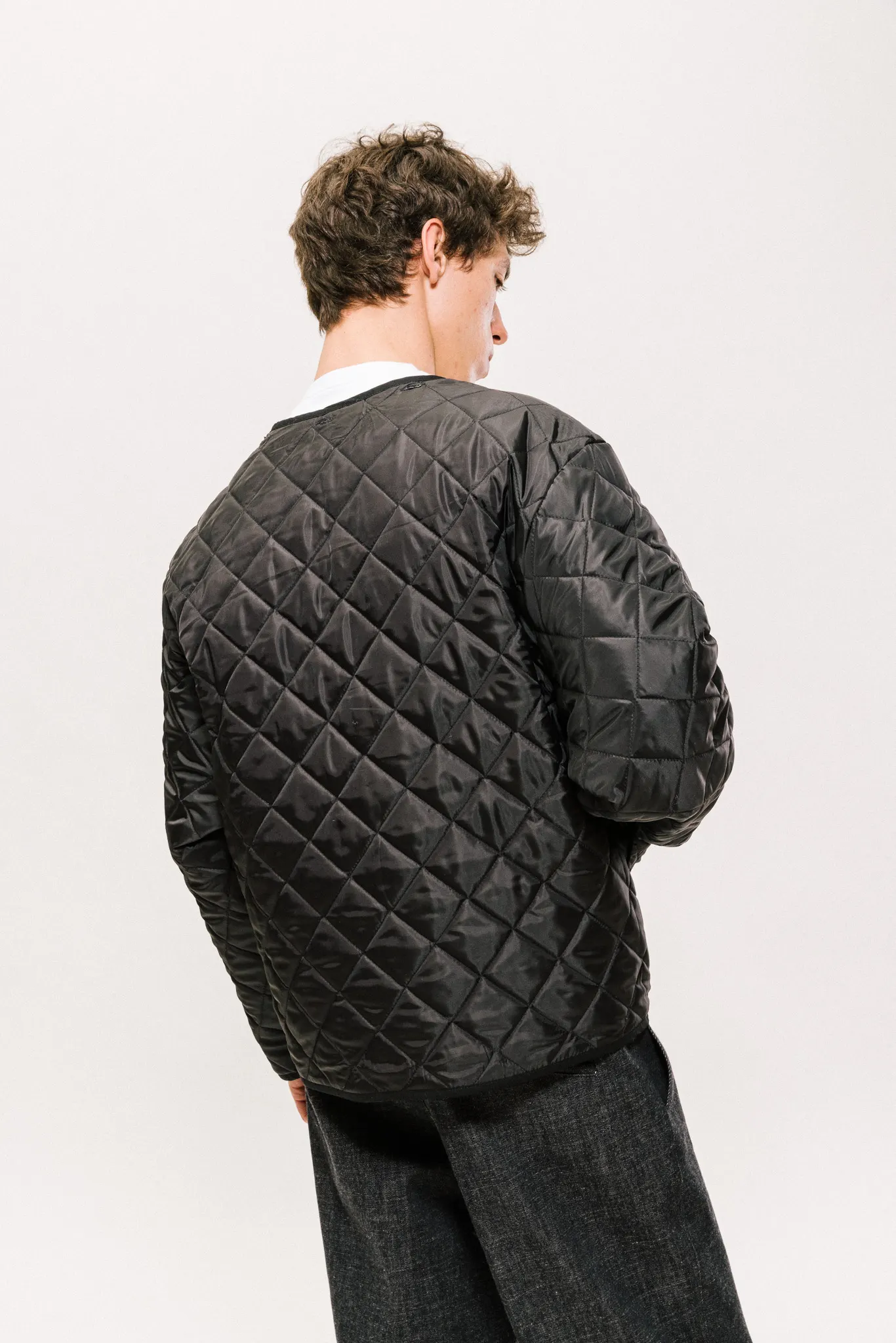 BLACK QUILTED JACKET - 3