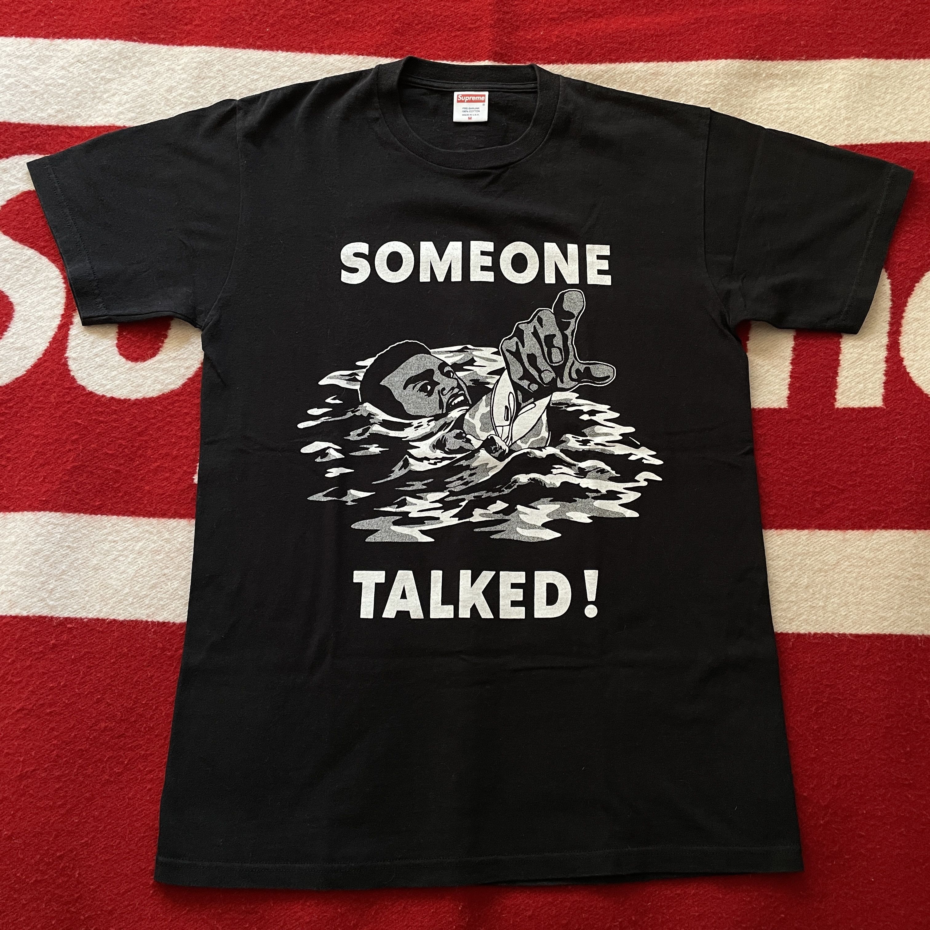 Supreme Supreme - Someone Talked! Tee Shirt 2005 BLACK MEDIUM | barter6 |  REVERSIBLE