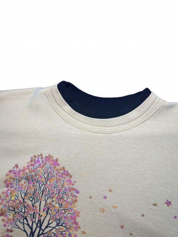 Vintage - Double-layer Cherry Blossom glitter detail crewneck - 4