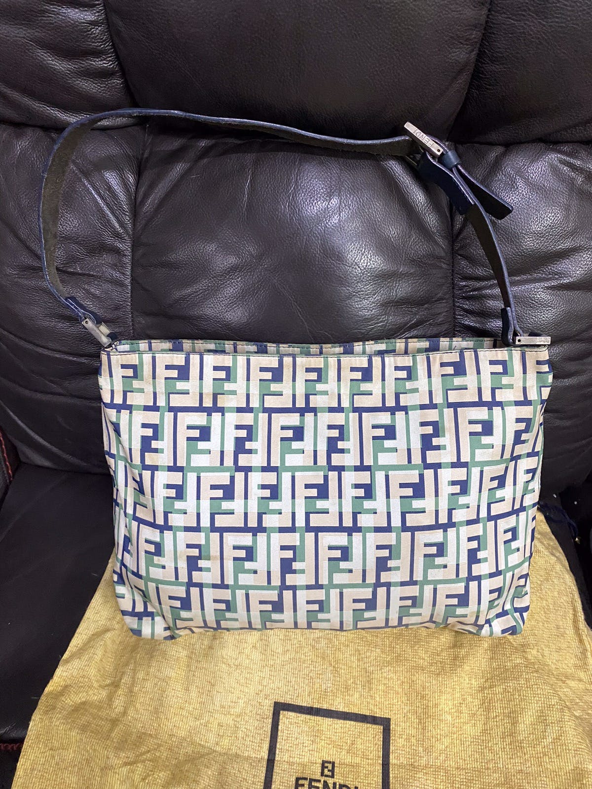 Authentic Fendi Monogram FF Shoulder Bag - 2